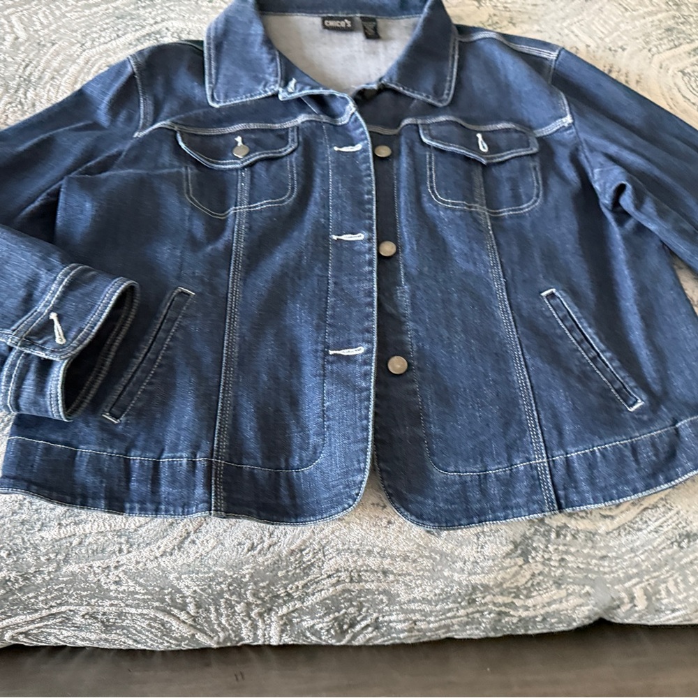 Chico's Women’s Blue Denim Jean Jacket